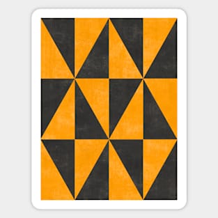 Geometric Triangle Pattern - Yellow, Grey Concrete Magnet